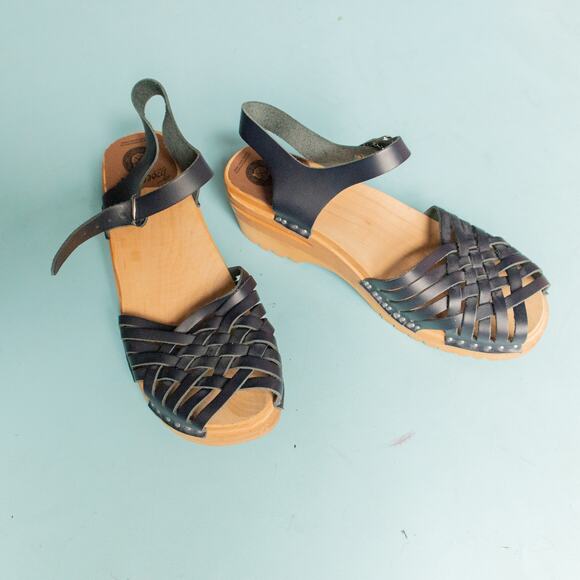 Troentorp Swedish Women's Anna Original Sole Clog Sandals Black Size EU 42 - Picture 1 of 7